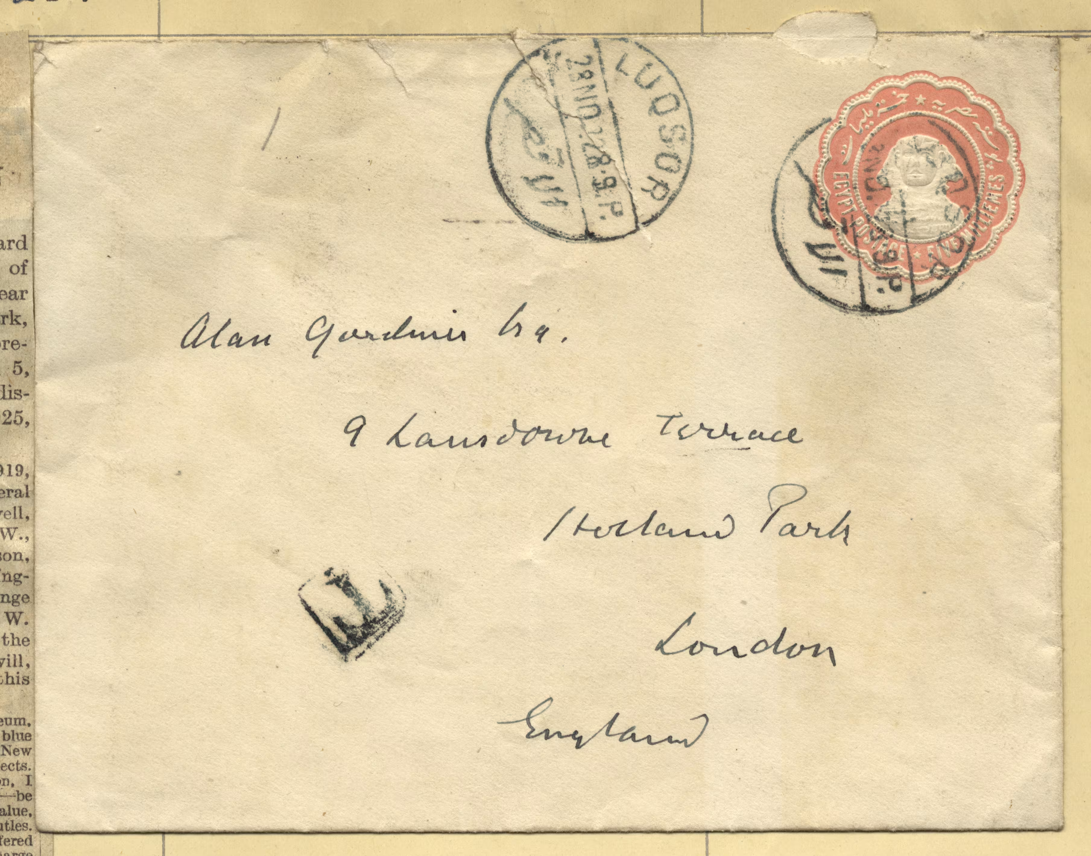 Envelope for handwritten letter