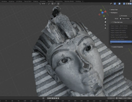 close up of mask in blender