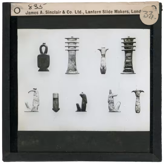 Image of lantern slide of nine amulets