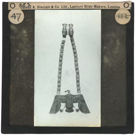 Image of lantern slide of necklace with vulture