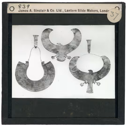 Image of lantern slide of three collars