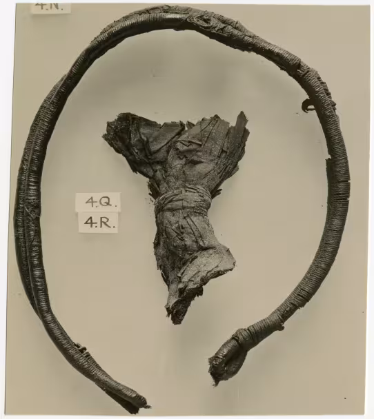 image of photographic print of headdress components in object card