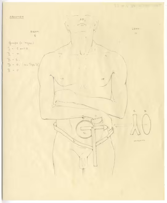 objects found on Tutankhamun's body: abdomen