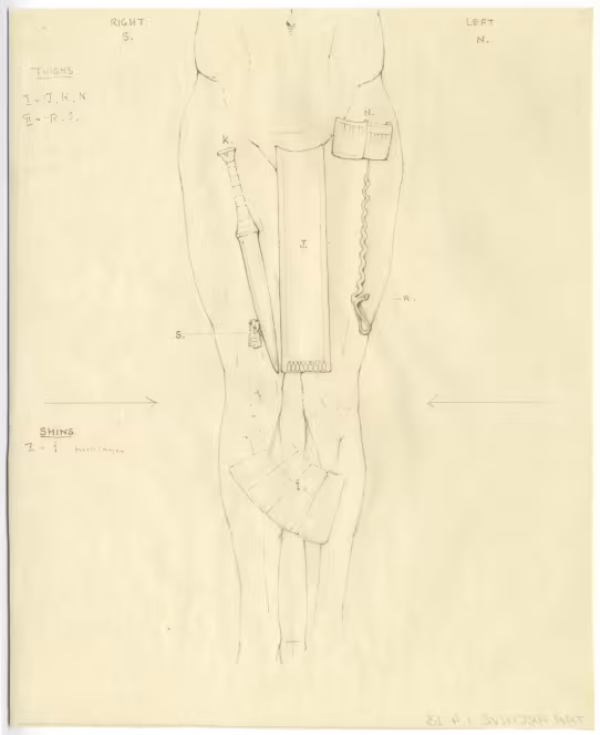 objects found on Tutankhamun's body: thighs