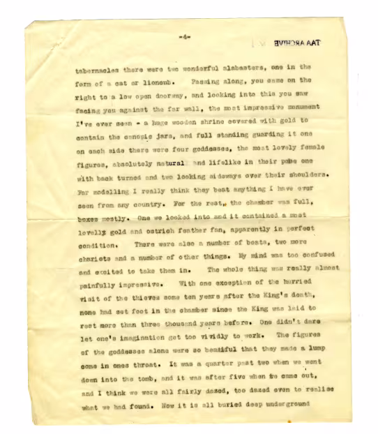 Typescript letter on paper