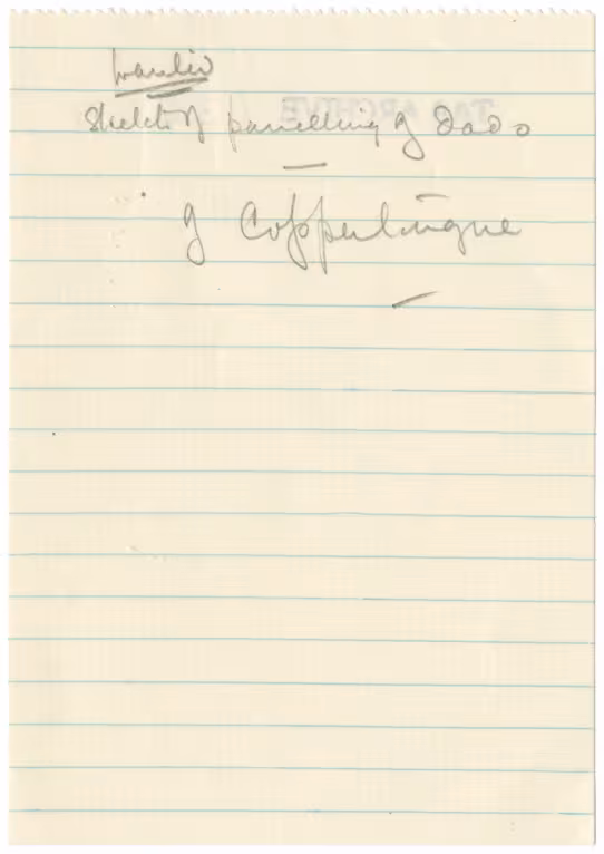 Handwritten notes on paper