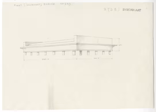 Drawing of shrine in pencil