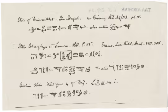 Handwritten notes on paper