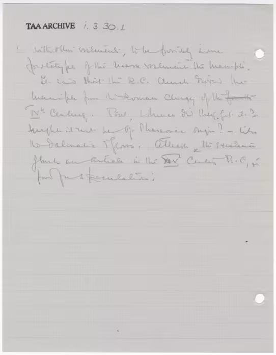 Handwritten notes on paper