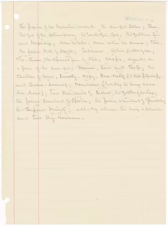 Handwritten notes on paper