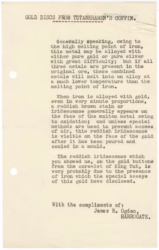 Typed notes on paper