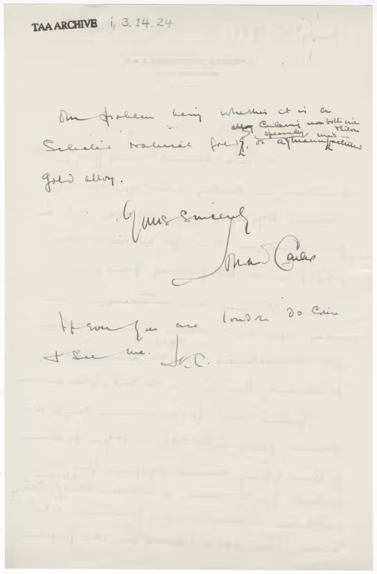 Handwritten notes on paper