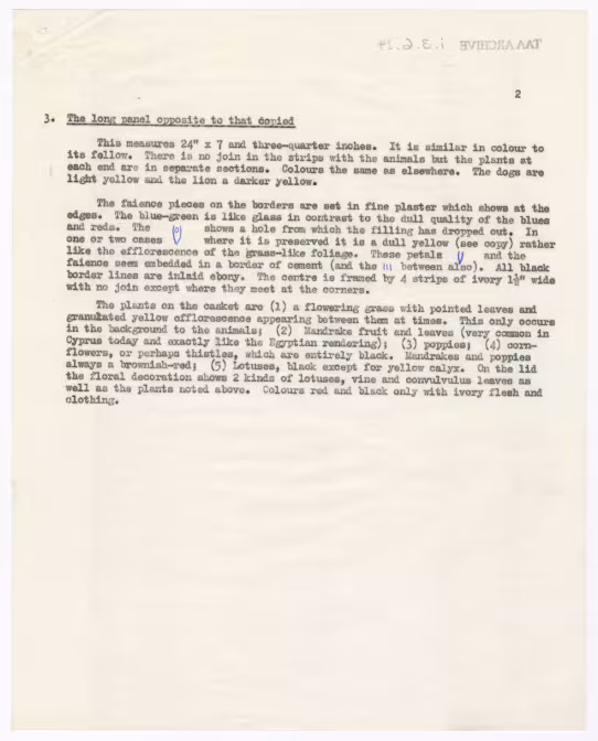 Typed notes on paper