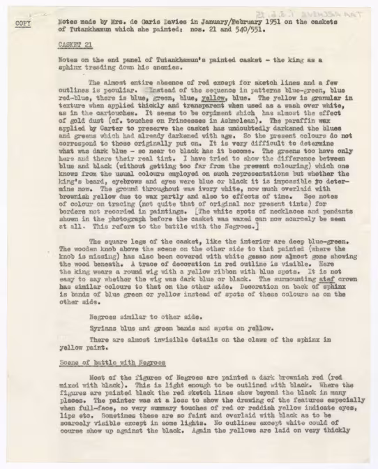 Typed notes on paper