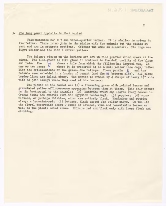 Typed notes on paper