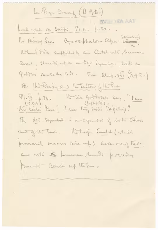 Handwritten notes on paper