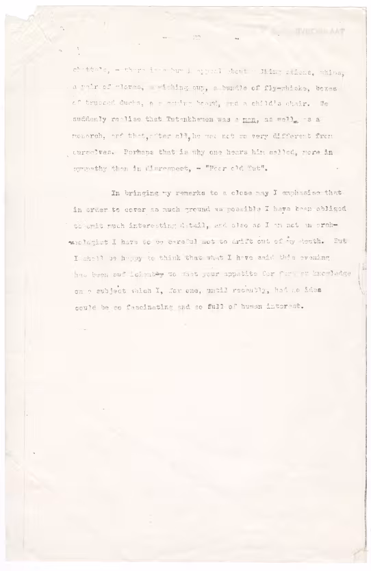 Typed notes on paper 