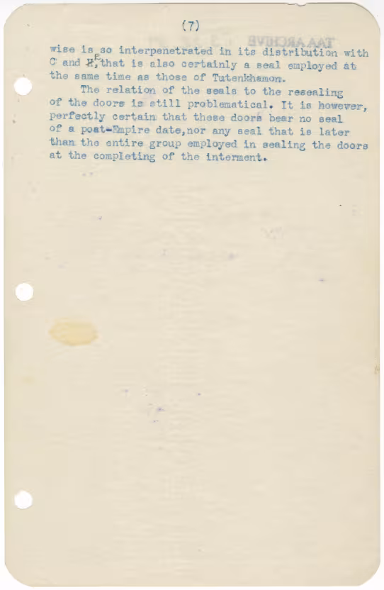 Typed notes on paper 