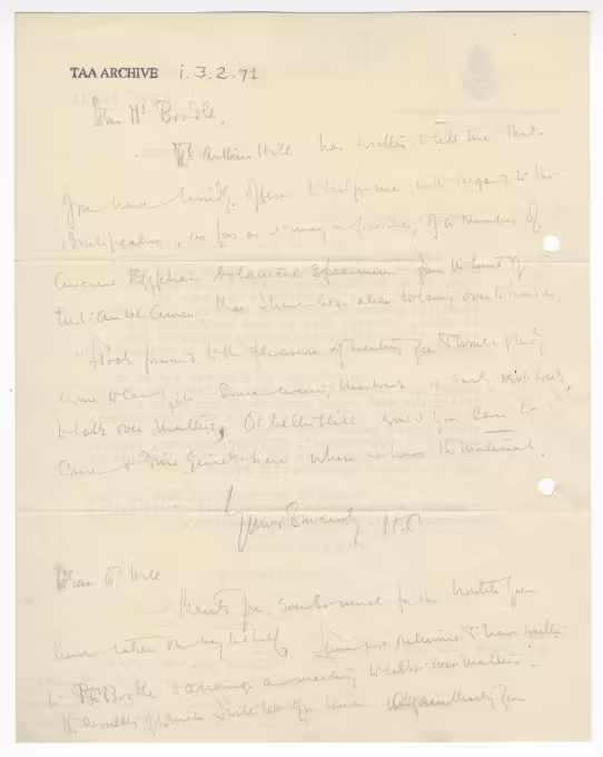 Handwritten notes on paper
