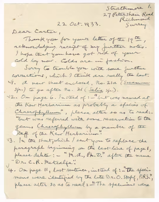 Handwritten notes on paper