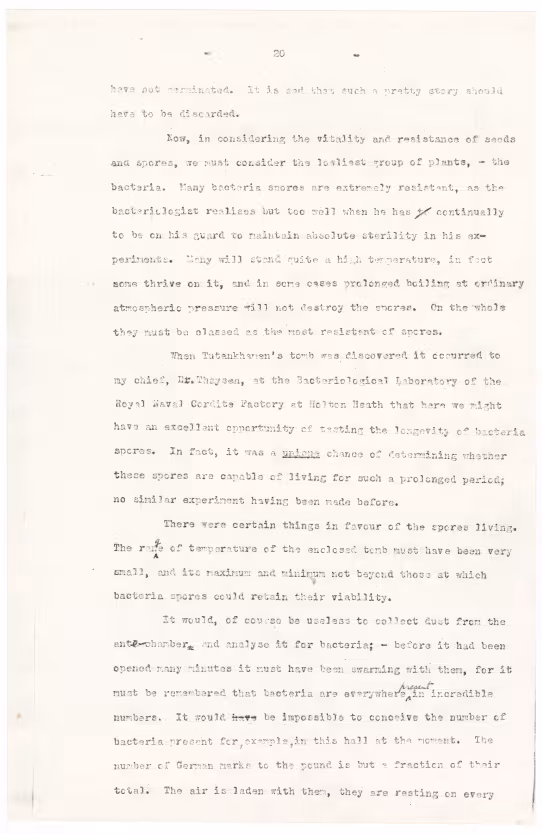Typed notes on paper 