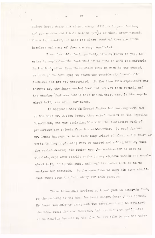Typed notes on paper 