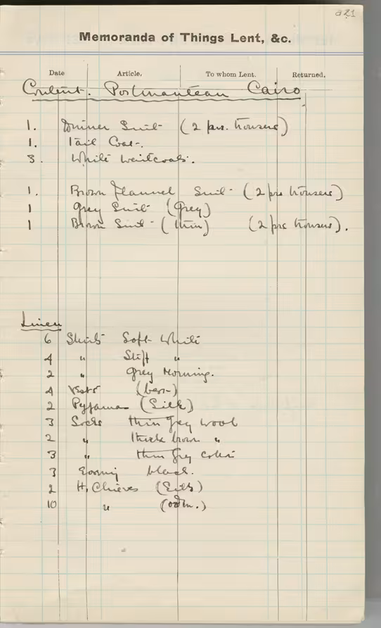 Handwritten notes on paper