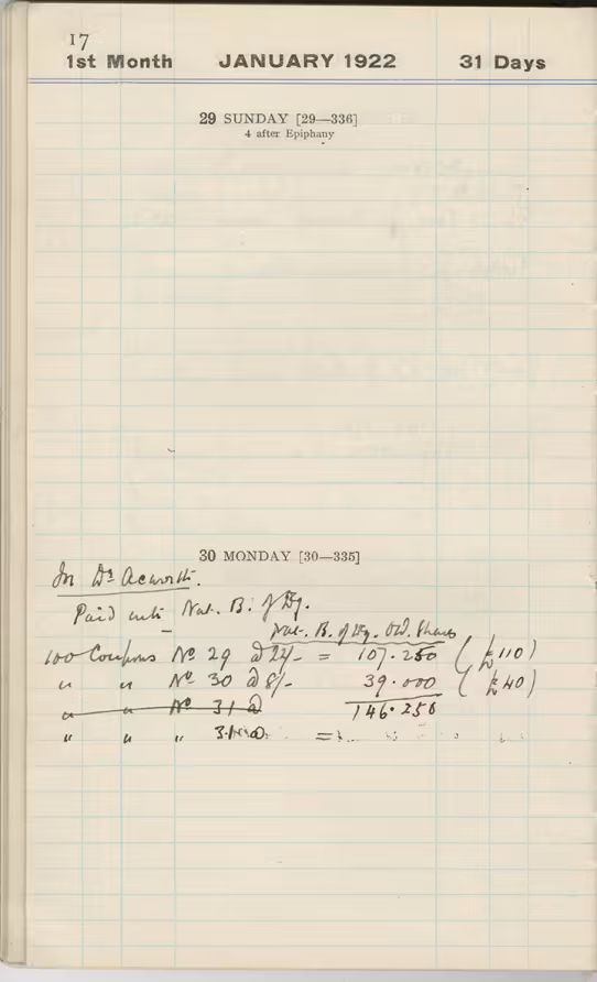 Handwritten notes on paper