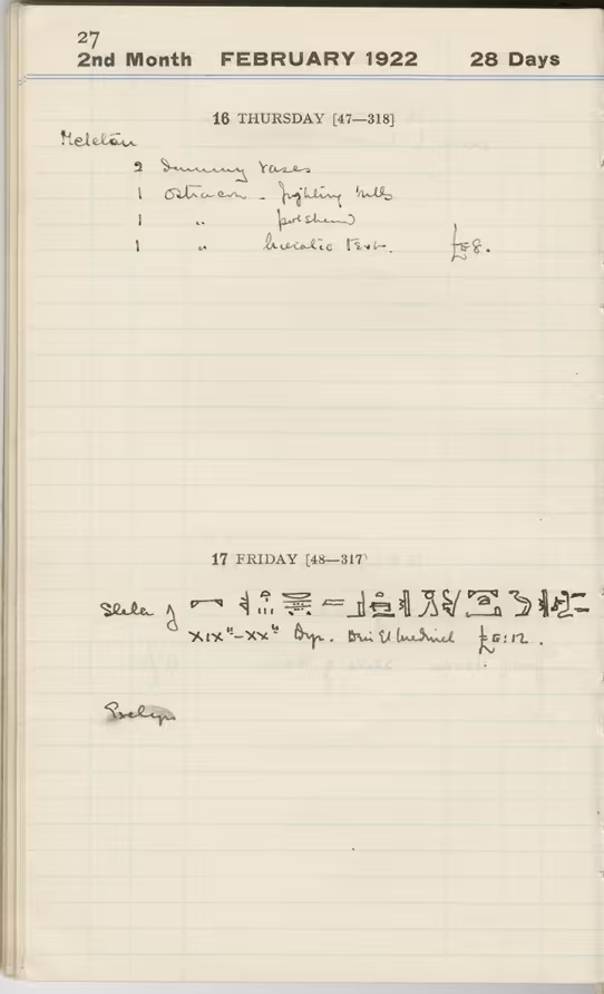 Handwritten notes on paper