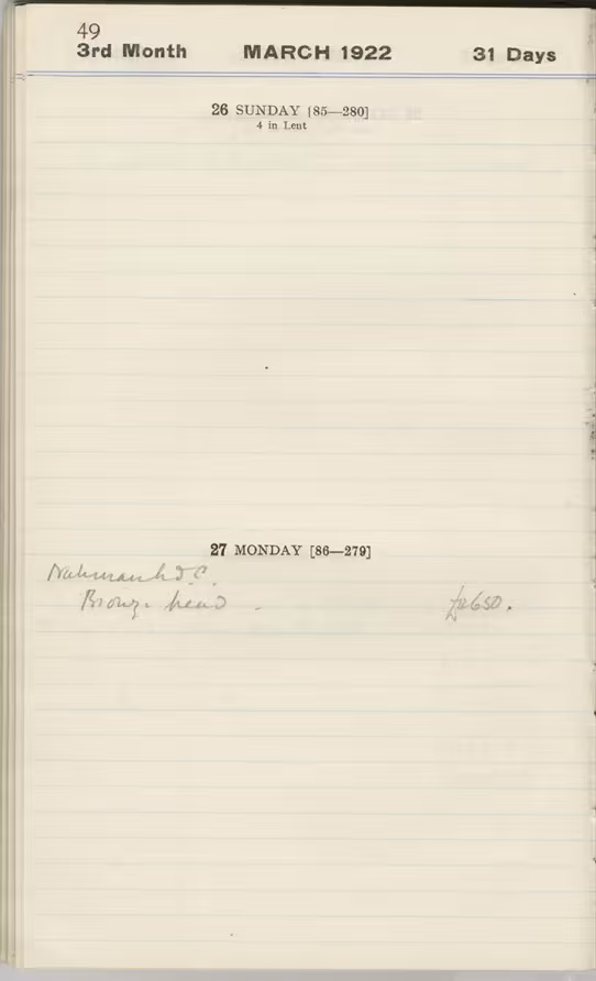 Handwritten notes on paper
