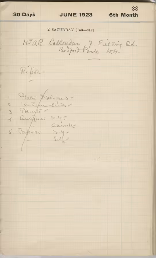 Handwritten notes on paper