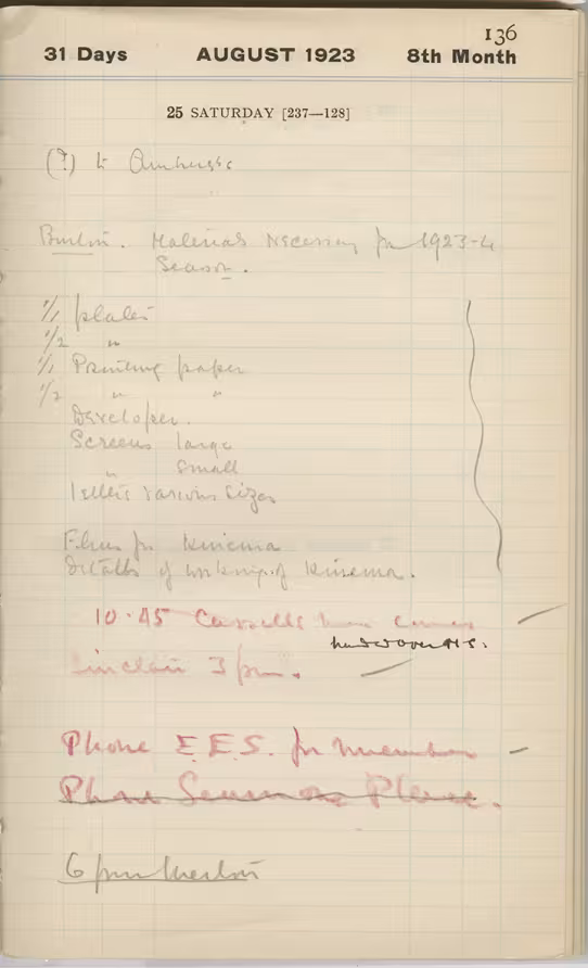 Handwritten notes on paper