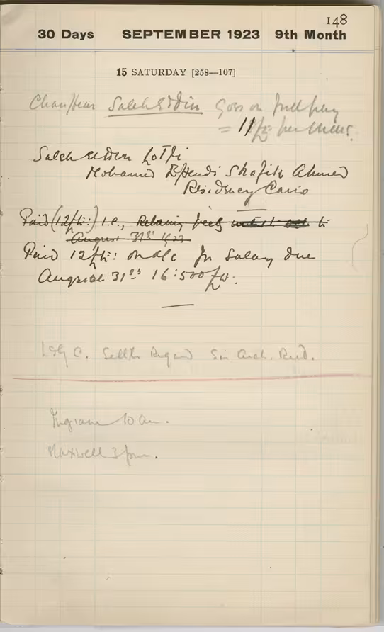 Handwritten notes on paper