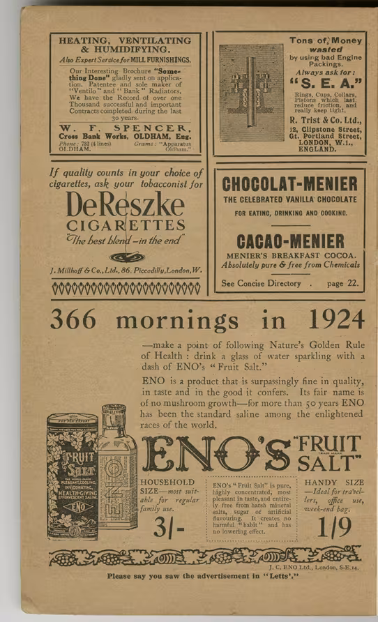 Printed text