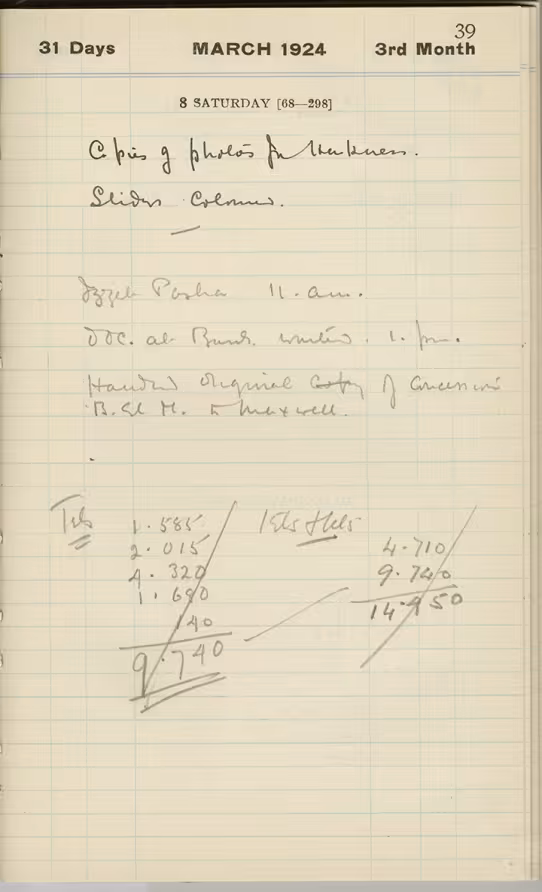 Handwritten notes on paper