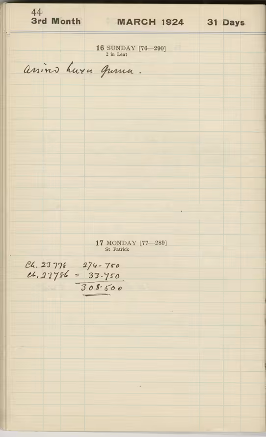 Handwritten notes on paper