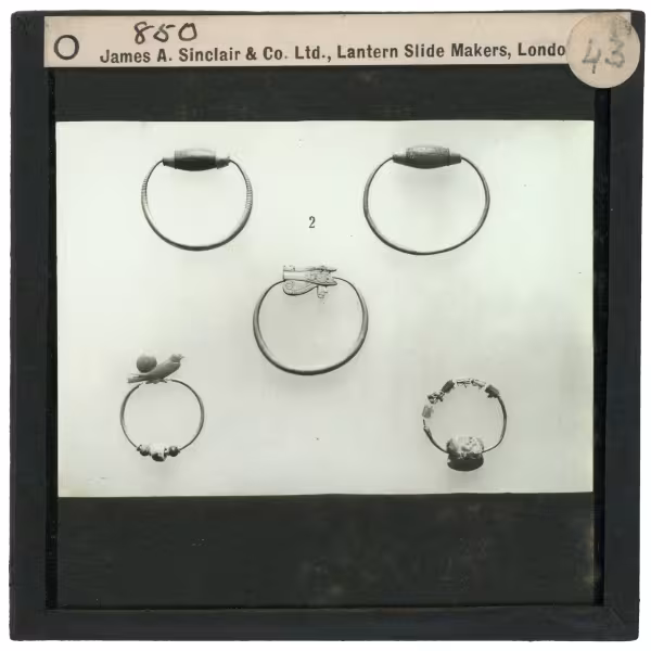Image of lantern slide of five bracelets