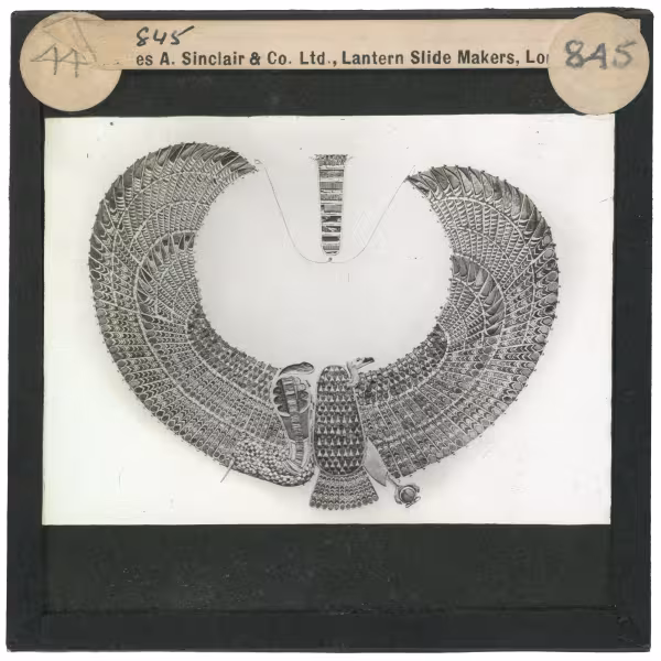 Image of lantern slide of cobra and vulture collar