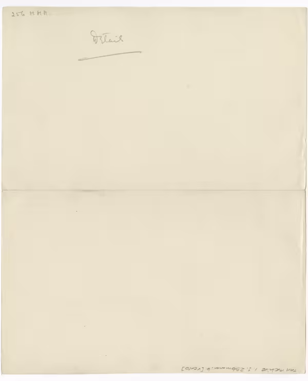 image of verso of drawing in object card