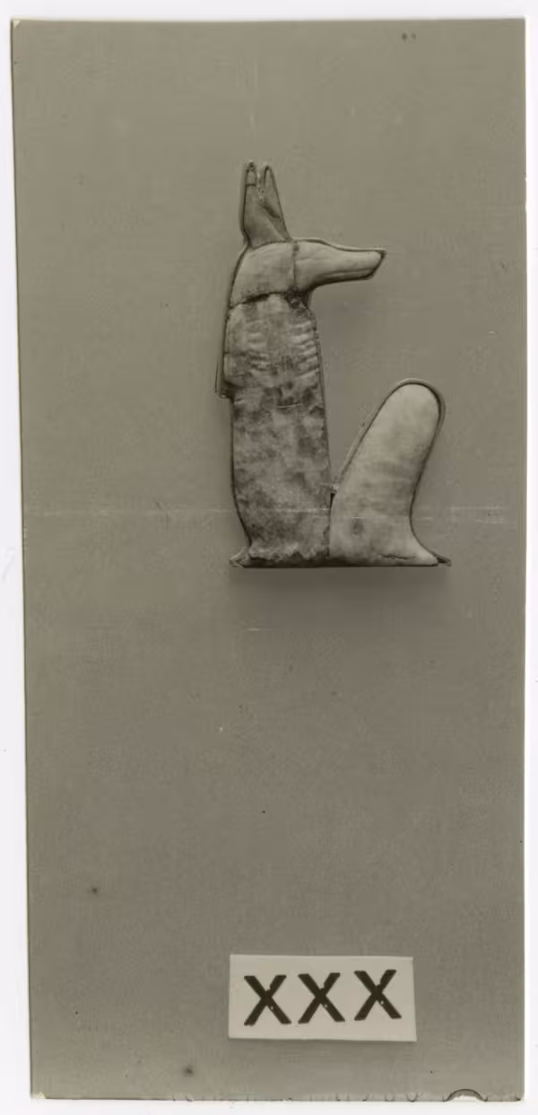 image of photographic print of Anubis amulet in object card