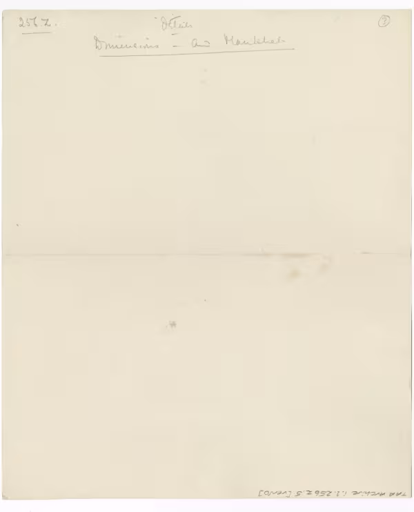 image of verso of drawing in object card