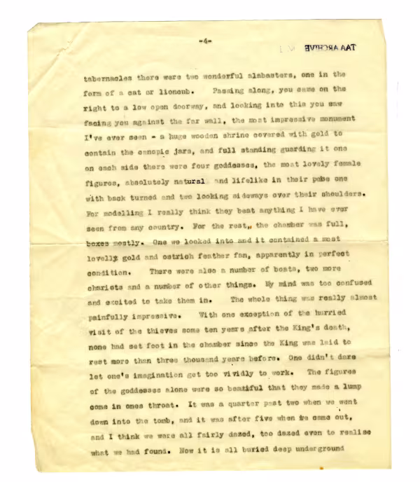 Typescript letter on paper