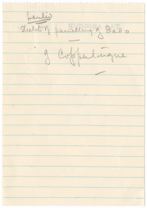 Handwritten notes on paper