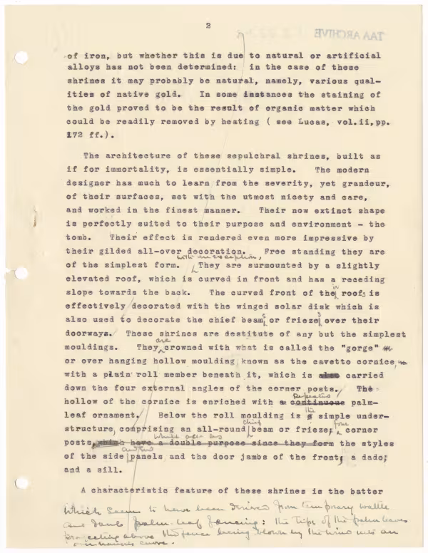 Typed notes on paper annotations in pencil