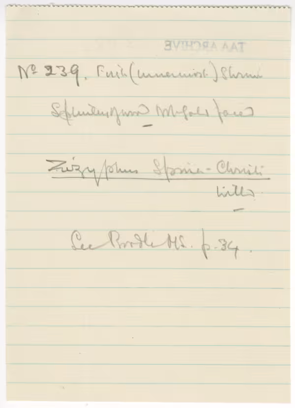 Handwritten notes on paper