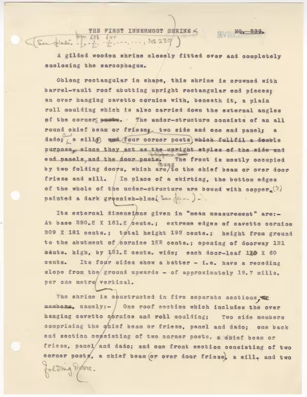 Typed lecture with annotations in pencil