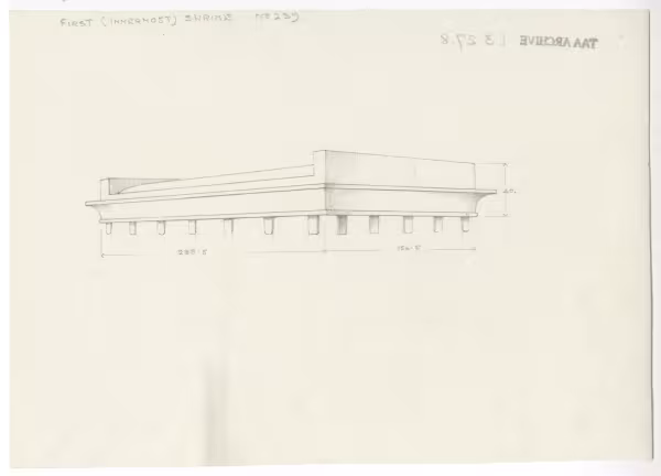 Drawing of shrine in pencil