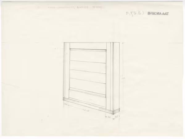 Drawing of shrine in pencil