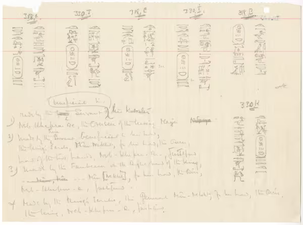Handwritten notes on paper