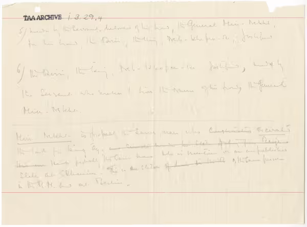 Handwritten notes on paper